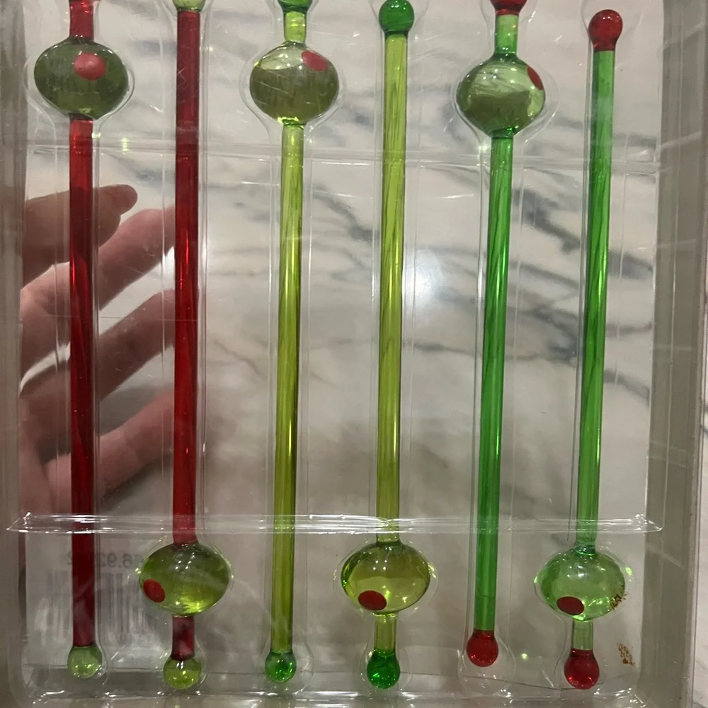 Z Gallerie Glass Drink Stirrers – (3) Sets of 6